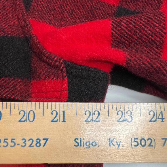 Vintage Woolrich Buffalo Plaid Wool Jacket Red Black USA Made Hunting Coat M - Picture 8 of 13
